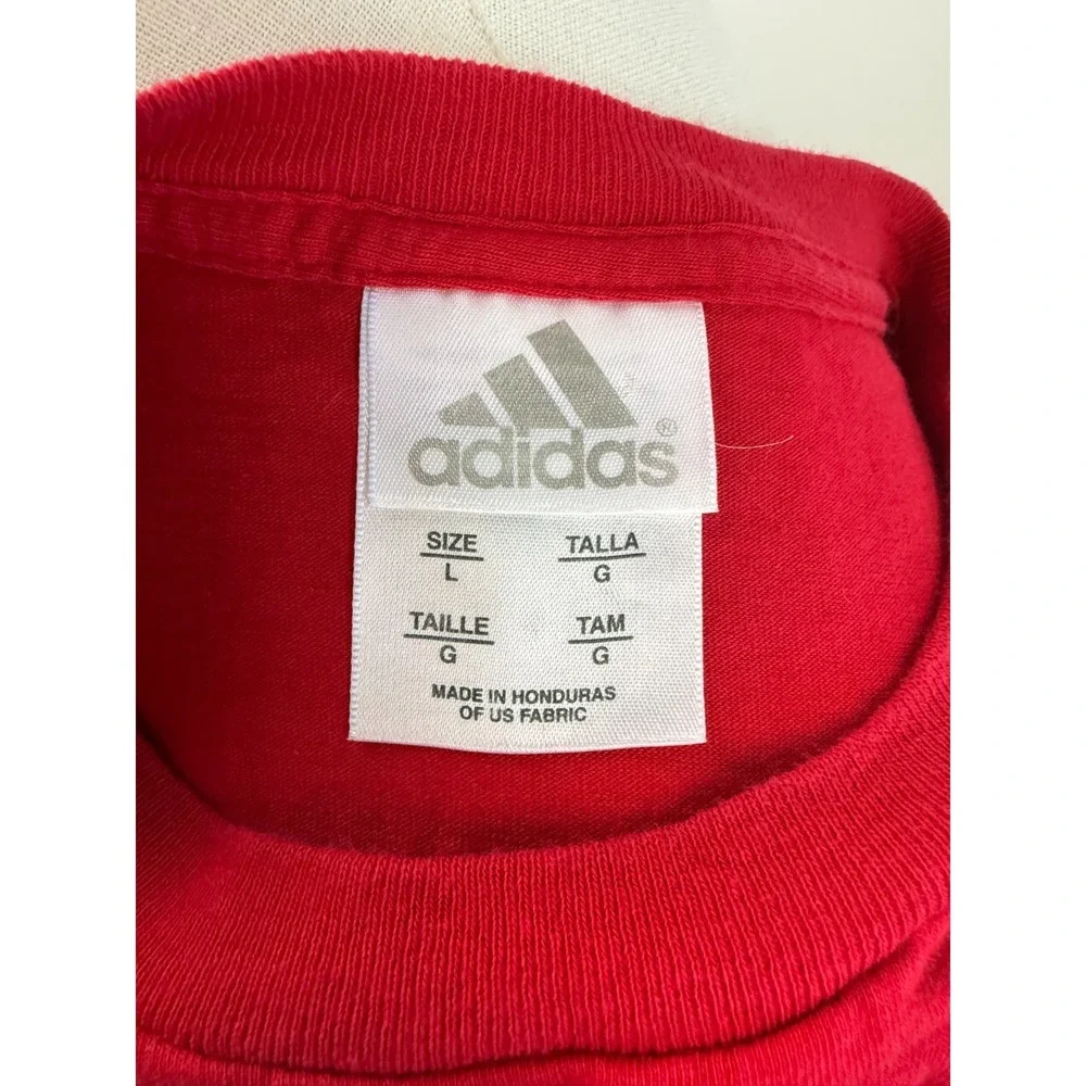 Adidas 109th Boston Marathon 2005 Red Cotton VINTAGE Tee‎ Large